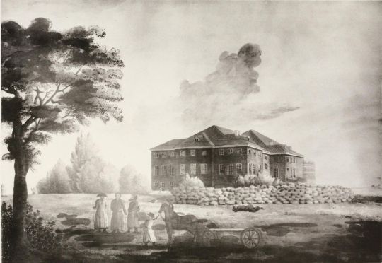 Старый деревянный театр близ нового Императорского дворца
