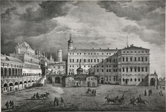 Церковь Спаса Преображенияна Бору и Большой Кремлевский дворец
