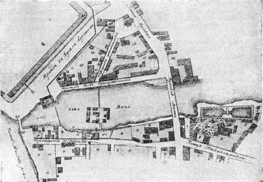 Между Яузской улицей, рекой Яузой и Устьинским проездом в 1793 г.

