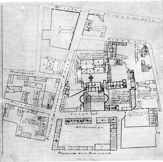 План Пречистенского дворца и его окружения в 1775 г. 
