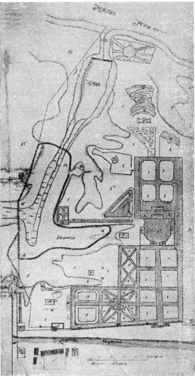 Часть современного Нескучного сада у Калужской заставы в 1791 г. 
