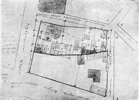 Мясницкая у Мясницких ворот и Юшкова переулка в 1806 г.
Мясницкая (улица Кирова) у Мясницких ворот и Юшкова (Боброва) переулка в 1806 г. Чертеж. (См. экспликацию в комментарии под № 9). 
