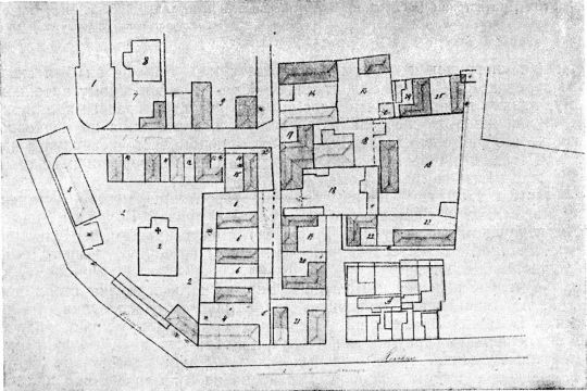 Между Моховой улицей и р. Неглинной у Троицкого моста в 1772 г.
