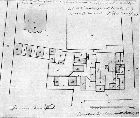 Елисеевский переулок и его окружение в 1769 г. 
