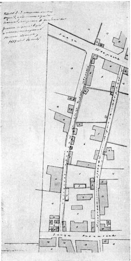 Между М. Гнездниковским переулком и Леонтьевским переулком в 1777 г.
