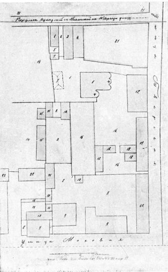 Между Моховой улицей и Леонтьевским переулком близ Тверской улицы в 1773 г.
