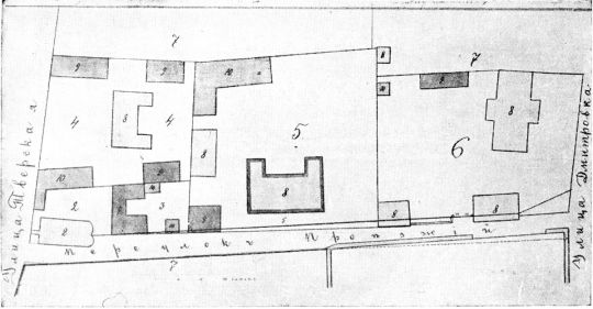 Спасский переулок (ныне — Камергерский переулок) в 1778 г. 
