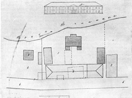 Южная половина Театральной площади между ее серединой и р. Неглинной, в 1763 г. 
