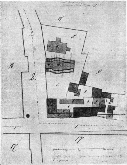 Угол Солянки и Варварки (колено Солянки) близ Старой площади в 1777 г. 
