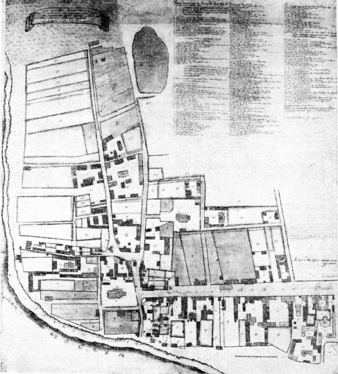 План погоревшей в 1773 г. Кожевнической слободы. 

