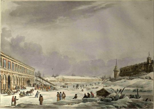 View of the Ice Hills. Durning the Carnival, at Moscow
