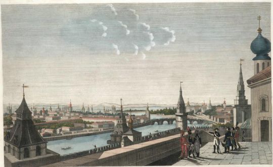 Вид Москвы 1812 г. с балкона Кремлевского дворца
