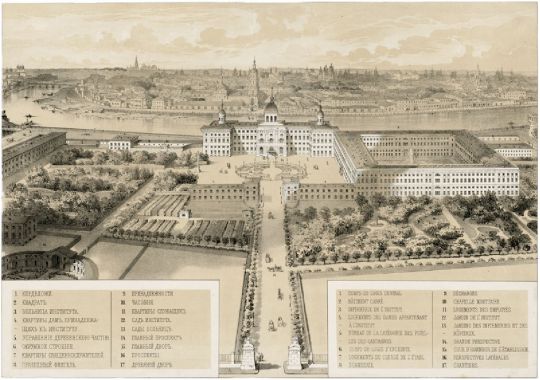 Воспитательный дом
Учрежден в 1763 для приема и воспитания подкидышей. Вид со стороны главного двора. Находится на улице Солянка.
