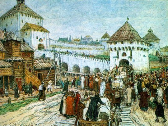 В осадное сидение. Троицкий мост и башня Кутафья
