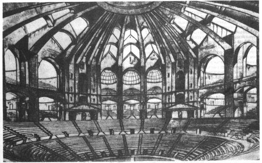 Конкурсный проект Дворца труда в Москве
Здание проектировалось на месте теперешней гостиницы "Москва"
