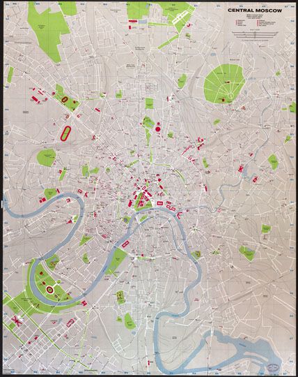 Central Moscow - издание ЦРУ США 1:15K%Central Moscow - CIA USA edition
Central Moscow. [Washington : Central Intelligence Agency, 1980] Издание ЦРУ США, 1980 г. 1:15000. 110 x 87 см. На полях карты указаны географические координаты. Нанесена условная координатная сетка.  Указаны рестораны, кинотеатры, рынки, посольства, церкви, станции метро, спортивные сооружения. На обороте - список улиц и основных достопримечательностей города, размещенный в галерее сайта.
Ключевые слова: карты ЦРУ,американские карты