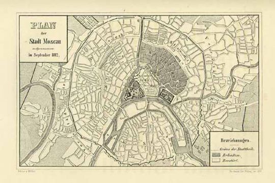 Plan der Stadt Moscau, September 1812
