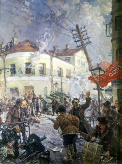 Бой на Кудринской площади в Москве. Октябрь 1917 года
