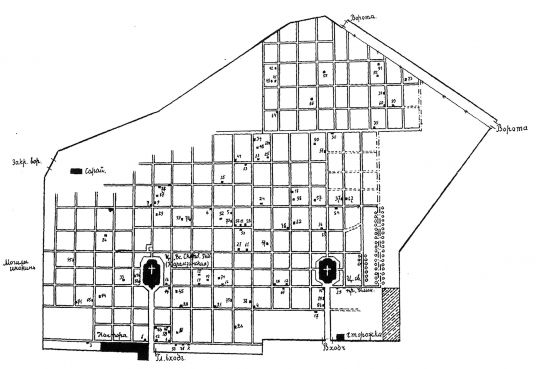 План Преображенского кладбища в Москве
