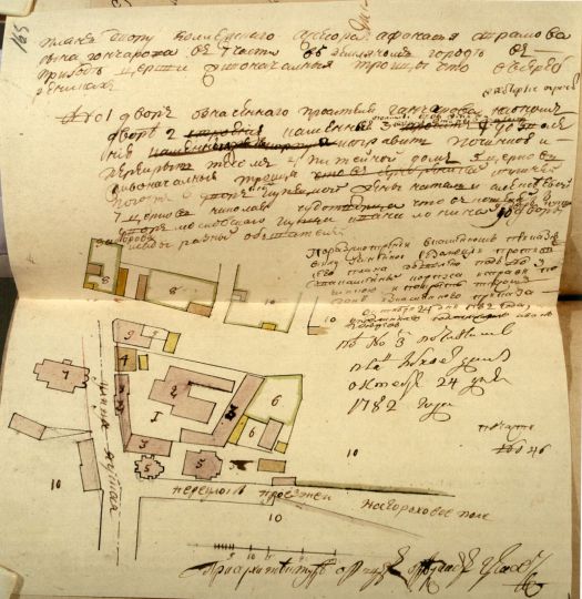 План местности в Земляном городе у Яузских ворот с церквями Троицы в Серебрянниках и Николая Чудотворца в Кошелях
