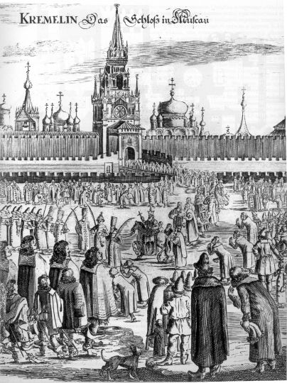 Шествие на осляти из Спасских ворот к собору Василия Блаженного.  Фрагмент
