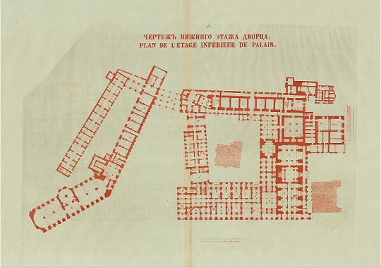 Чертеж нижнего этажа Большого Кремлевского дворца
