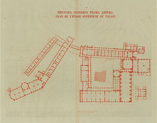 Чертеж верхнего этажа Большого Кремлевского дворца
