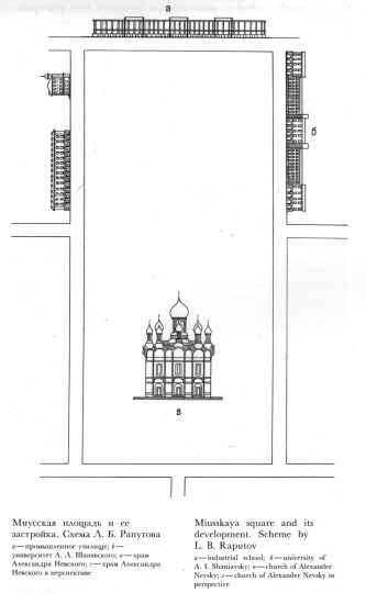 Миусская площадь и ее застройка
Схема Л.Б. Рапутова
