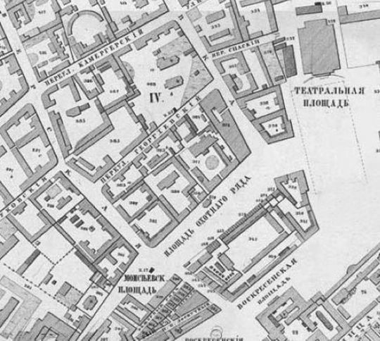 Георгиевский переулок на карте 1852 г.
