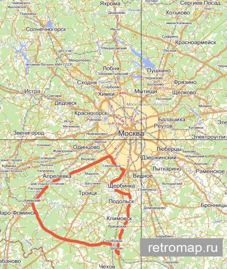 Основная территория расширения границ Москвы
Оранжевым цветом показаны границы территории, предполагаемой для расширения границ Москвы
