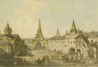 normal_Vid_v_Kremle_na_Borovickie_vorota_Konyushennyy_dvor_i_cerkov_Rozhdestva_Ioanna_Predtechi_1800-e_FYa_Alekseev.jpg